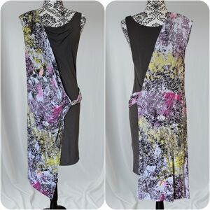 Anthropologie Leifsdottir Crushed Chroma Asymmetrical tank dress size medium